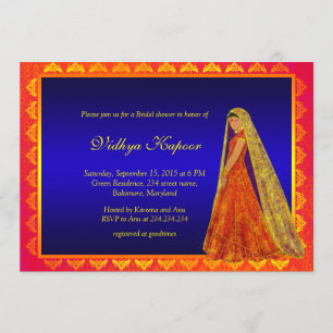 Invitation de l'élégante Fête de l'mariée indienne