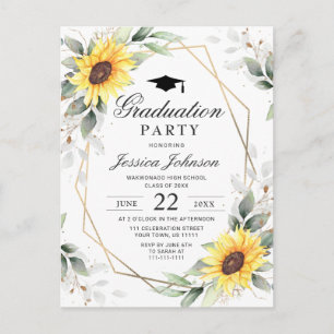 Invitation de l'Eucalyptus Sunflower Graduation Pa