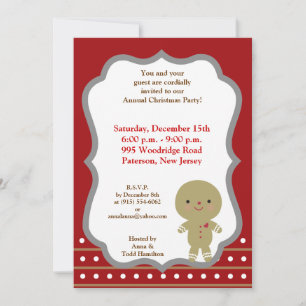 Invitation de l'homme de pain de gingembre 5x7