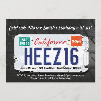 Invitation de licence de Californie pour le 16e an