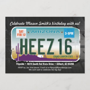 Invitation de licence de l'Arizona pour le 16e ann