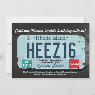 Invitation de licence RI Boy's 16th Birthday