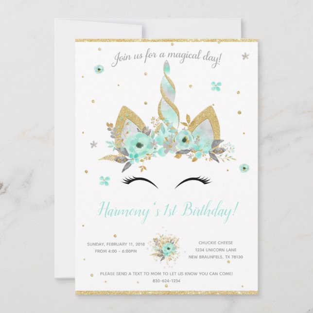 Invitation de licorne d'imaginaire (Devant)