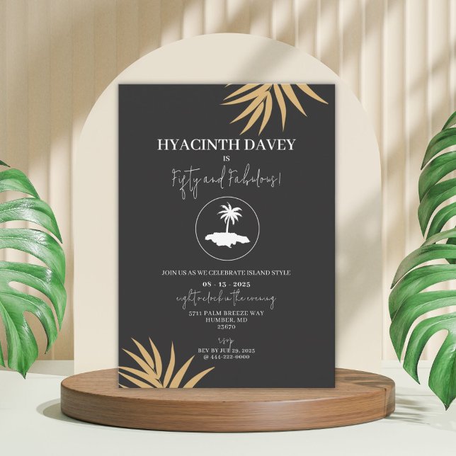 Invitation de l'île de Jamaïque (Celebrate with island vibes with this elegant tropical theme invitation.)