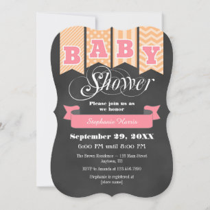 Invitation de l'indicateur Baby shower Peach Pink 