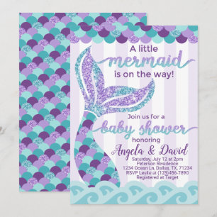 Invitation de l'invitation Baby shower de sirène