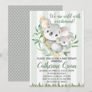 Invitation de l'invitation de Koala Baby shower