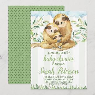 Invitation de l'invitation du Baby shower Sloth
