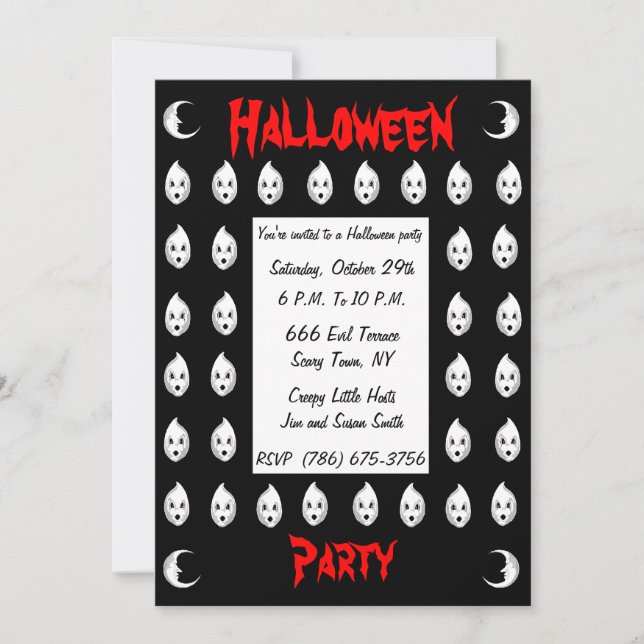 Invitation de Little Ghost Party (Devant)