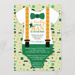 Invitation de Little Man Baby shower, Jour de l'Sa