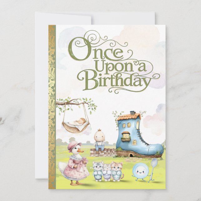 Invitation de livre d'histoires d'anniversaire de  (Devant)