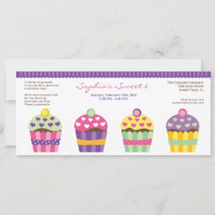 Invitation de longue date de "Heart" Cupcakes
