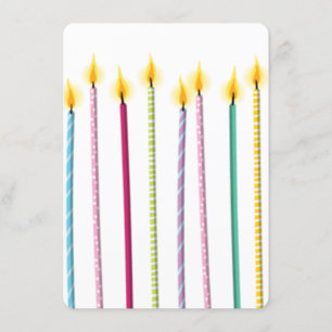 Invitation De longues bougies colorées Modèle d'anniversaire