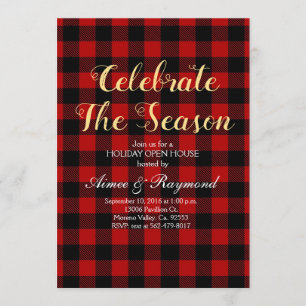 invitation de l'Open House de Red Buffalo Plaid