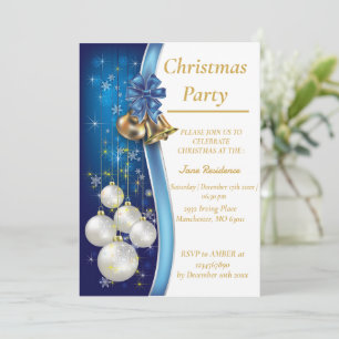 Invitation de l'ornement de Noël bleu