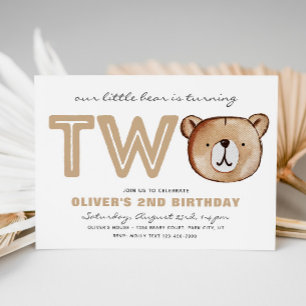 Invitation de l'ours 2e anniversaire   Invitation
