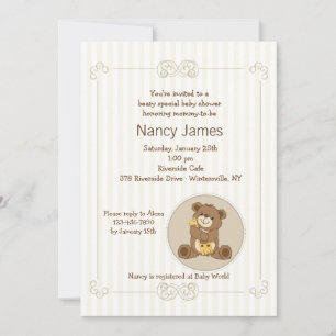 Invitation de l'ours en peluche