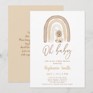 Invitation de l'ours en peluche et du Baby shower 