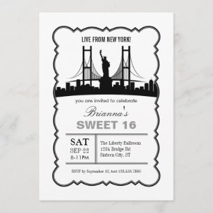 Invitation de l'Sweet sixteen de New York