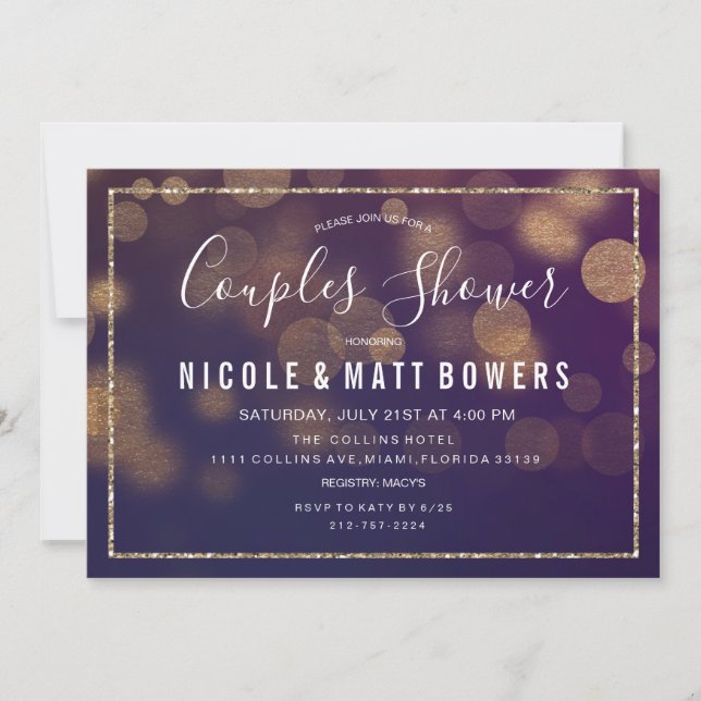 Invitation de Lumières de Mariage (Devant)