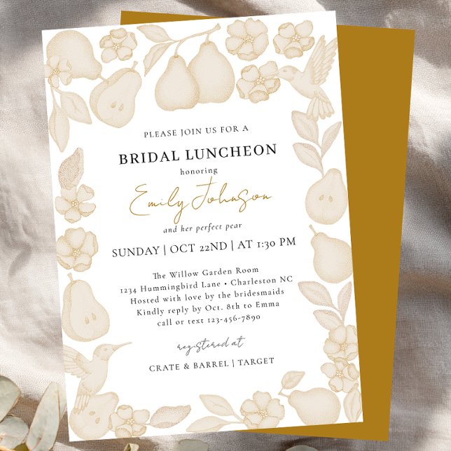 Invitation de luncheon de mariage en or Perfect Pe (Bridal Shower Luncheon )