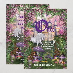 Invitation de l'Unicorn Forest Party Enchanted Woo