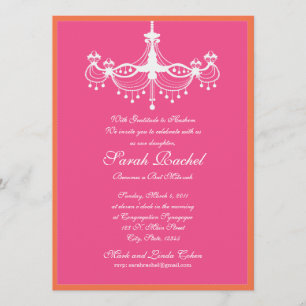 Invitation de lustre rose et orange