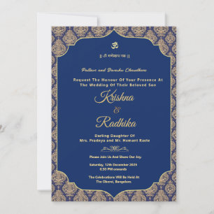 Invitation de luxe ethnique pour mariage indien hi