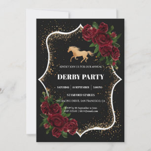 Invitation de luxe noire et dorée à paillettes pou