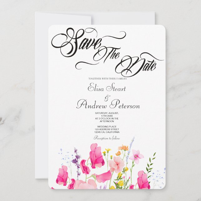 Invitation de luxe pour annoncer la date à retenir (Devant)