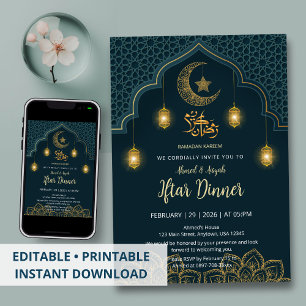 Invitation de luxe pour Iftar au motif mandala sar