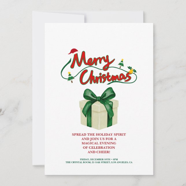 Invitation de luxe pour la fête de Noël (Devant)