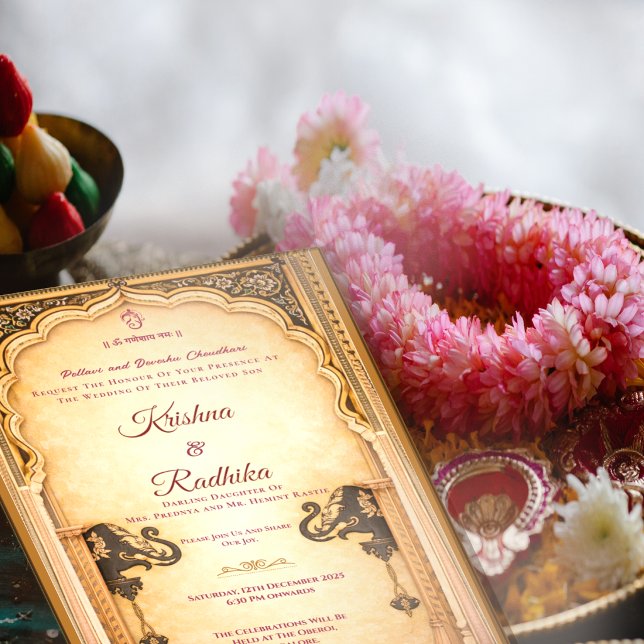 Invitation de luxe royale pour mariage ethnique in (Créateur téléchargé)