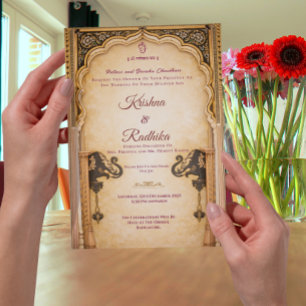 Invitation de luxe royale pour mariage ethnique in