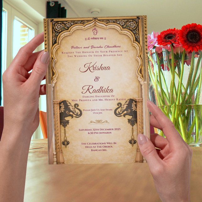 Invitation de luxe royale pour mariage ethnique in (Créateur téléchargé)