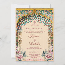 Invitation de luxe royale pour mariage indien ethn