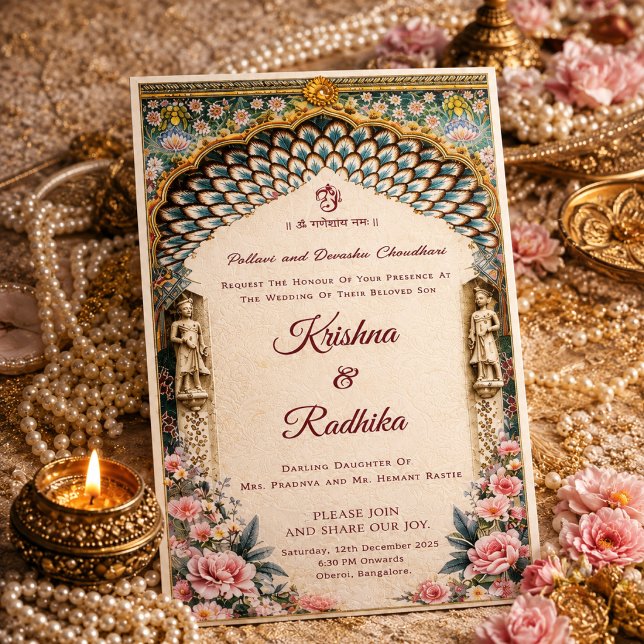 Invitation de luxe royale pour mariage indien ethn (Créateur téléchargé)