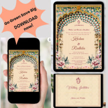 Invitation de luxe royale pour mariage indien ethn