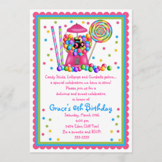 Invitation de machine et de sucrerie de Gumball