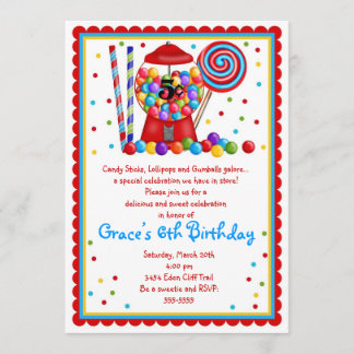 Invitation de machine et de sucrerie de Gumball