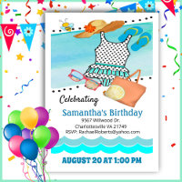 Invitation de maillot de bain pour la fête de bill