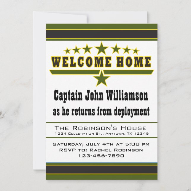 Invitation de maison d'accueil de soldat d'armée (Devant)