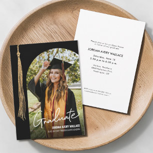 Invitation de maison ouverte avec photo de diplômé