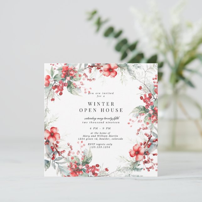 Invitation de maison ouverte florale aquarelle de  (Debout devant)
