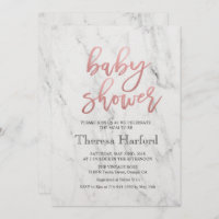 Invitation de marbre moderne de baby shower