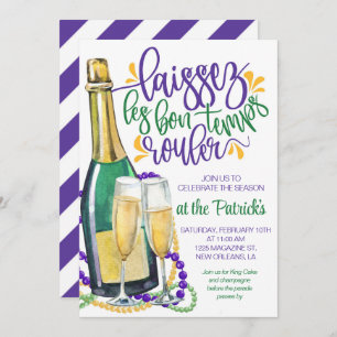 Invitation de Mardi Gras Champagne