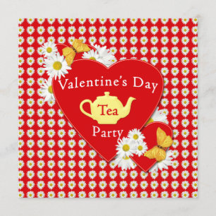Invitation de marguerites de thé de Valentine
