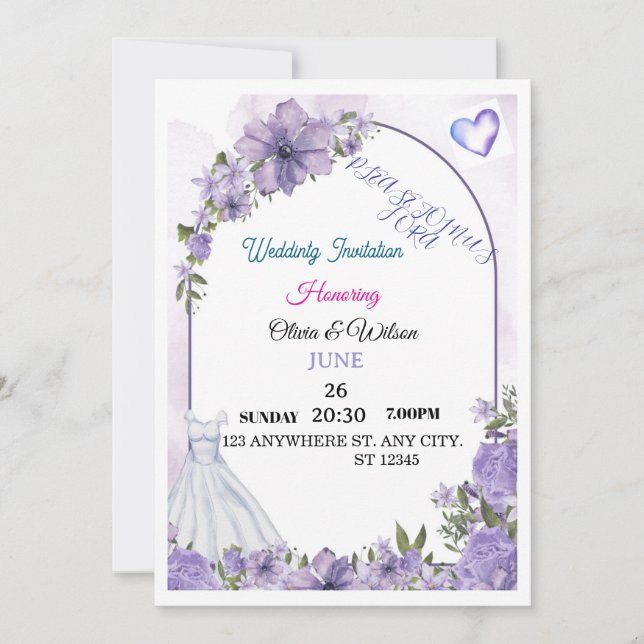 Invitation de mariage  (Devant)