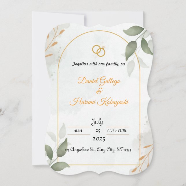 invitation de mariage (Devant)