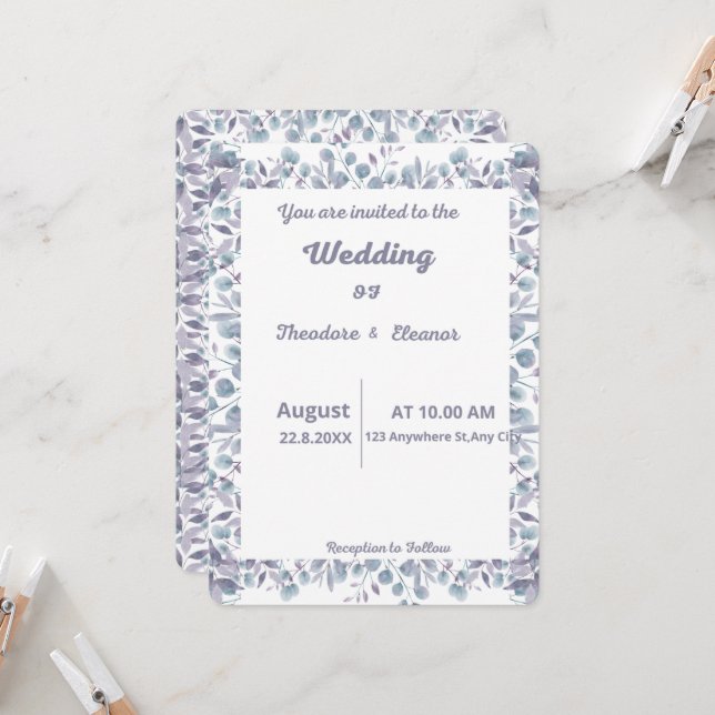 Invitation de mariage (Devant/Arrière en situation)